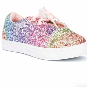Olivia Miller Girls Baby Size 5 Glitter Pink Purple Sneakers Brand New In Box